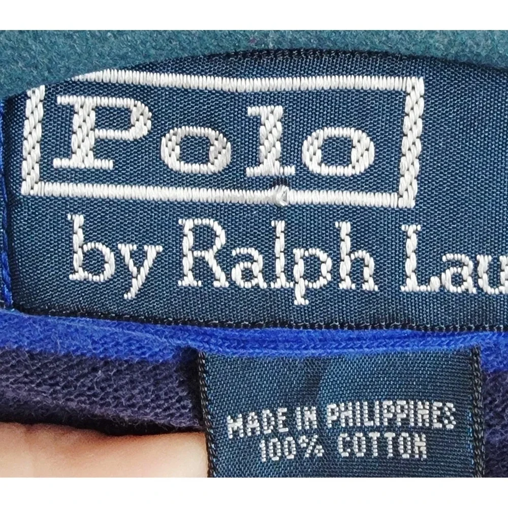 Polo Ralph Lauren M Blue‎ Striped Polo SS Yellow Pony Vtg Classic Fit Casual